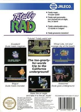 Totally Rad (Europe) box cover back